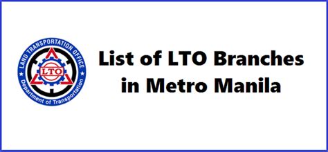 List of LTO Branches in Metro Manila (Guide 2022).